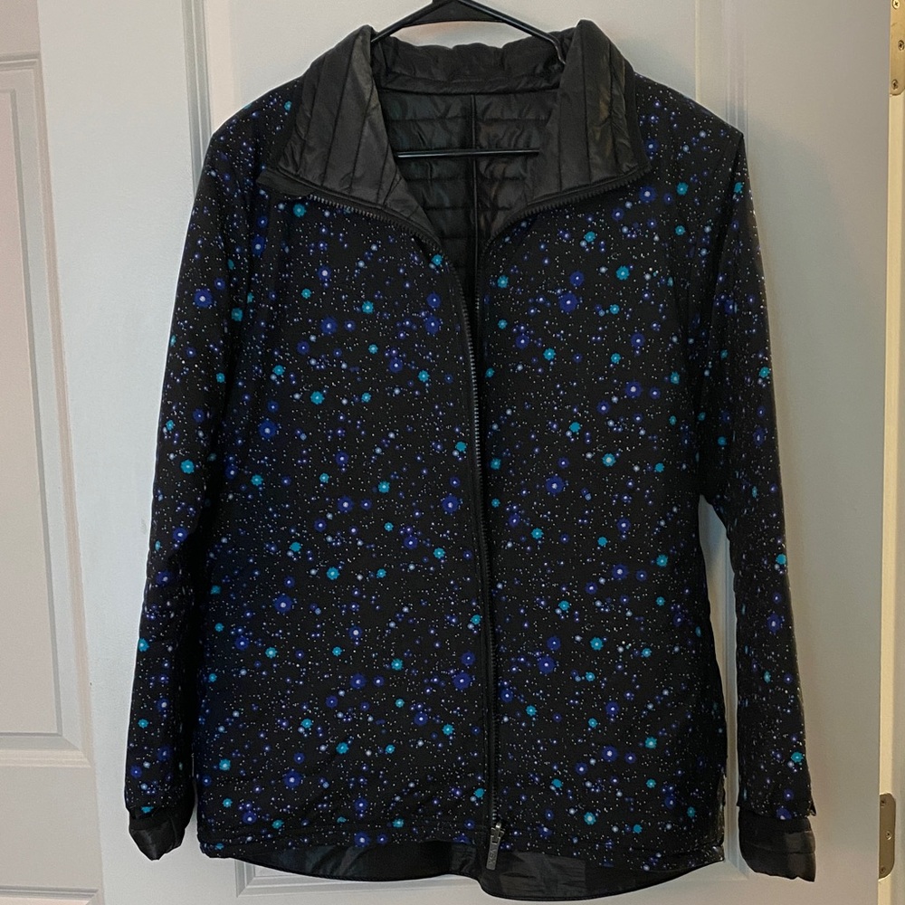 Victoria's Secret Black and Blue Starry Puffer Jacket